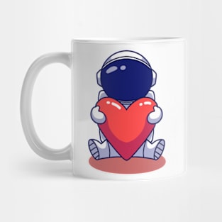 Astronaut Holding Heart Mug